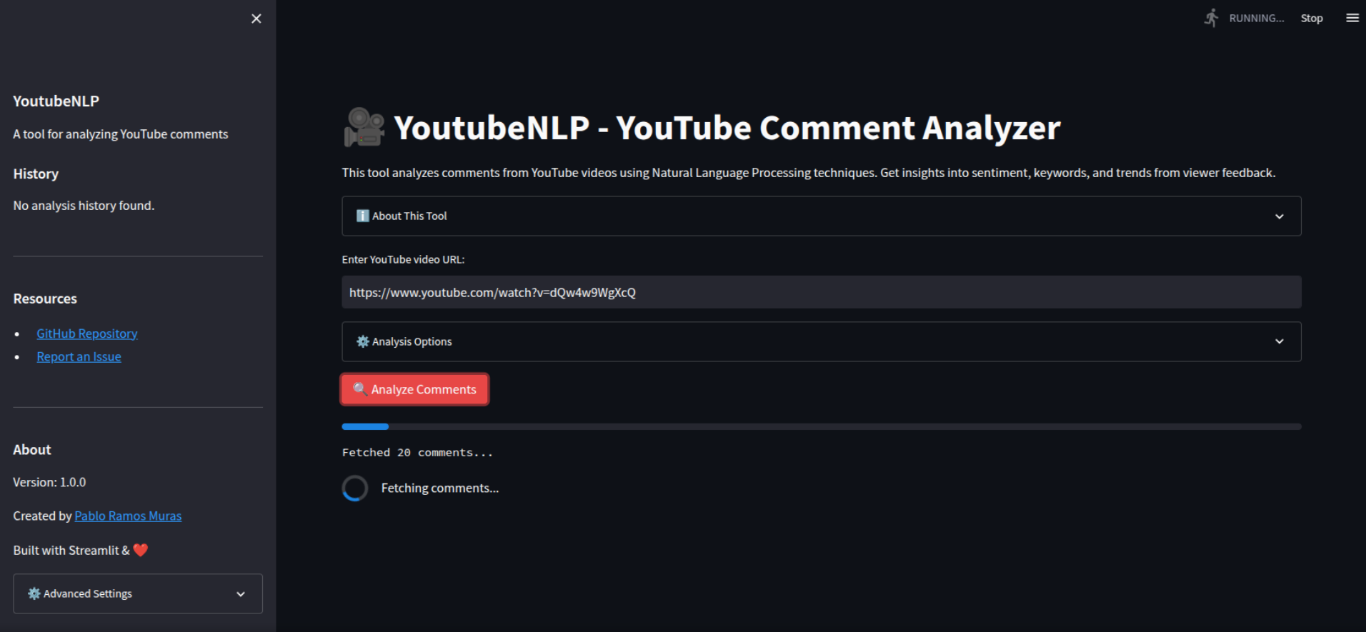 YoutubeNLP project thumbnail